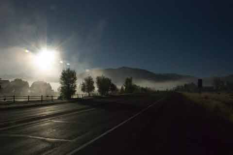 Ouray in the morning fog